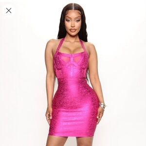 Fashion Nova Vibrant Pink Mini Dress
